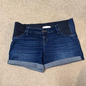 Isabel Maternity Deep Blue Denim Shorts